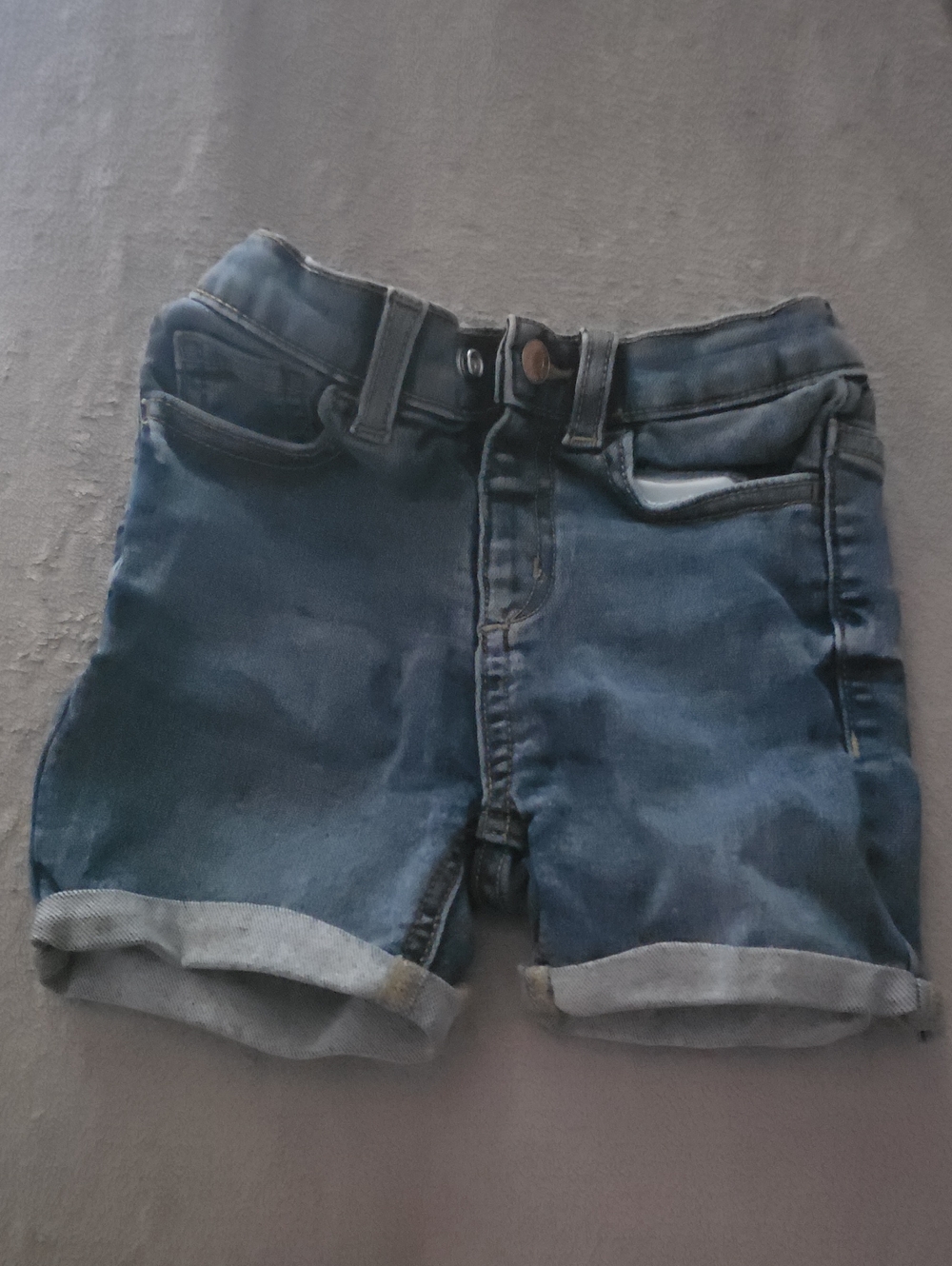 okie dokie Dark Blue Rolled Hem Denim Shorts